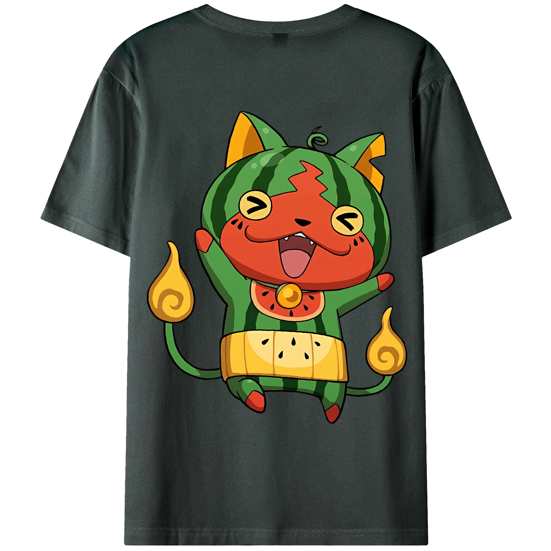 （画像用） 妖怪ウォッチ Yo-kai Watch 綿100％ メンズ半袖Tシャツ（バックプリント） 通気性